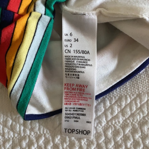 Topshop Ladies Rainbow Tube top-Sz 2 EUC - Picture 3 of 5